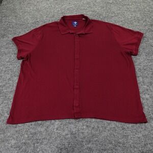 MagnaClick Polo‎ Shirt Mens XXL Red Pima Cotton Magnetic Closure Short Sleeve